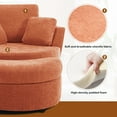 thumbnail image 5 of Muumblus Chenille Swivel Barrel Accent Chair with Storage Ottoman, Oversized Comfy Lounge Reading Armchair for Living Room Bedroom, Orange, 5 of 9