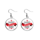thumbnail image 1 of Rojo y negro, feliz día de San Valentín Pendientes pendientes de plata colgantes joyas señora Unbranded M, 1 of 3