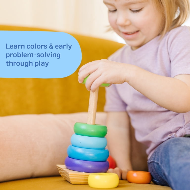Melissa & Doug Rainbow Stacker Wooden Ring Toy photo 7