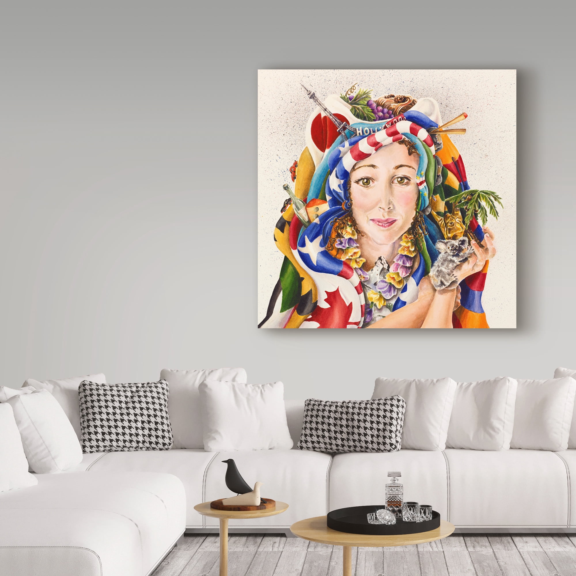 Trademark Fine Art 'Travel The World Portrait' Canvas Art by Charlsie Kelly
