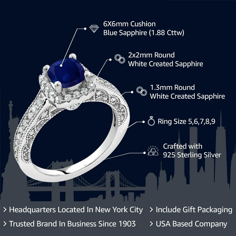 925 blue deals sapphire ring