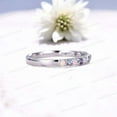 thumbnail image 3 of JEWELRYTREASURE 925 Sterling Silver Band Opal Alexandrite Band Half Eternity Matching Stacking Band June Birthstone Handmade Jewlery Daily Wear Ring Gift for Women, 3 of 5