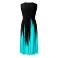 thumbnail image 4 of B91xZ Femmes Décontracté en Vrac Robe Soleil Occasionnel Flutter Sans Manches Cou Taille Élastique Étagé Robe Midi, Bleu Ciel L, 4 of 5