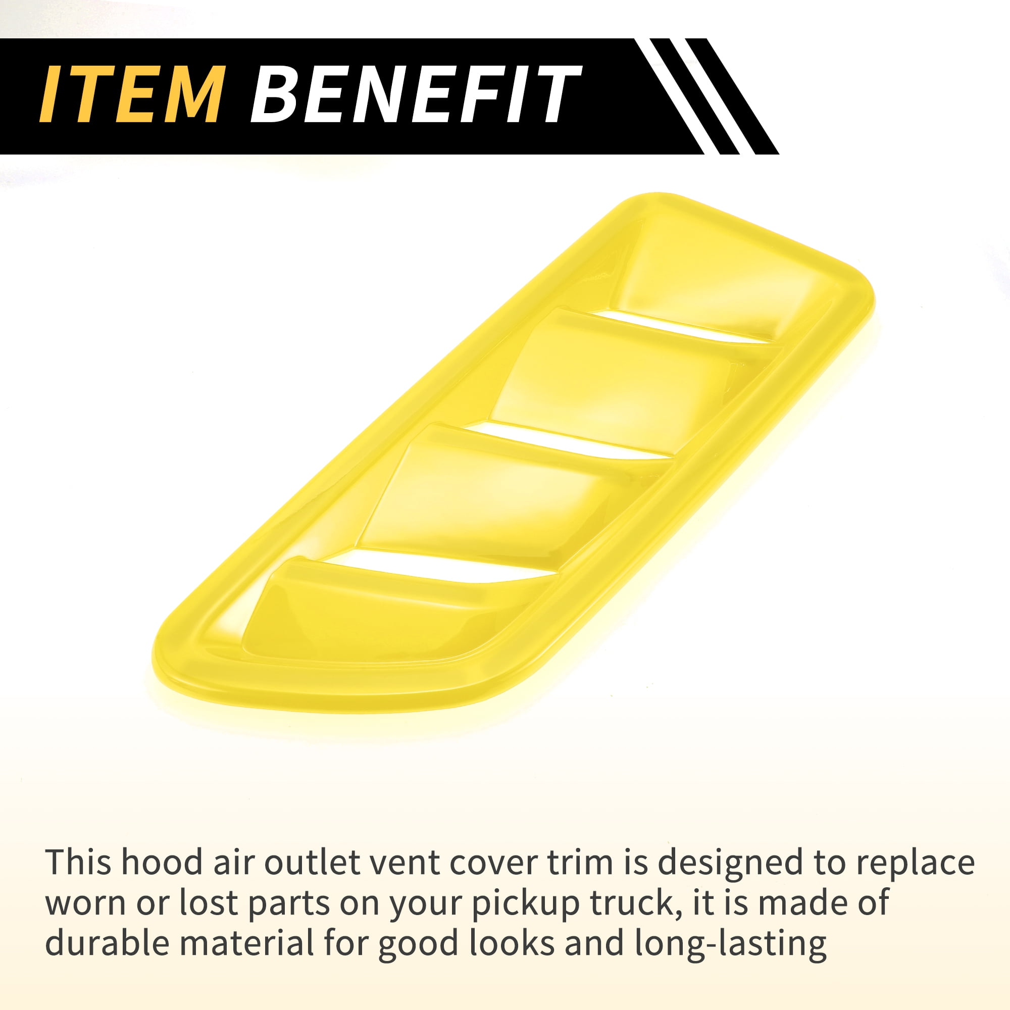 Unique Bargains 1 Pair Car Front Hood Air Outlet Vent Cover Trim for Jeep Wrangler JL JLU Gladiator 2018-2024 Hood Engine Bonnet Air Vent Outlet Cover Bezels ABS Yellow