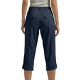 thumbnail image 4 of Cargo Capri Pants for Women High Waisted Relaxed Fit Elastic Waist Capris Trousers Casual Summer Cargo Capris with Pockets, 4 of 7
