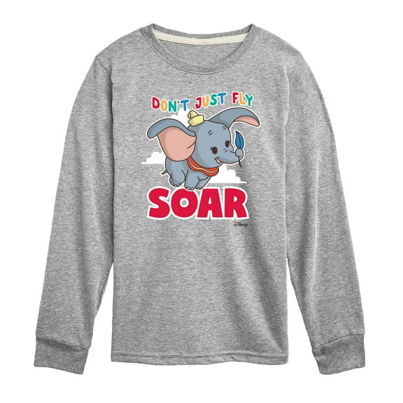 Disney Dumbo Animated - Don't Just Fly; Soar - Toddler & Youth Long Sleeve Graphic T-Shirt