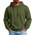 thumbnail image 2 of Mens Sports Hoodies Fall Winter Fleece Drawstring Oversized Sweatshirts Drawstring Athletic Tops Vintage Lightweight Warm, 2 of 10