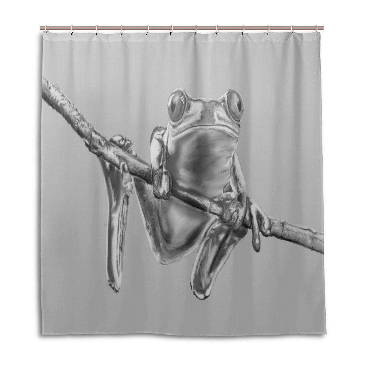 POPCreation Frog Shower Curtain Waterproof Bathroom Shower Curtain
