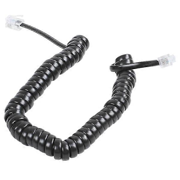 9.3" Black RJ9 Telephone Modem Spiral Cable