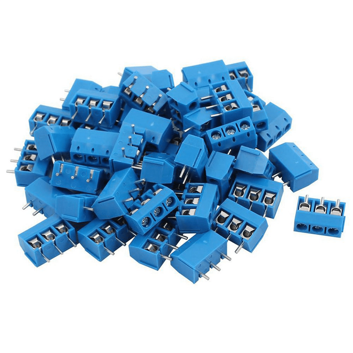 300PCS Blue ABS KF301-3P 5.08mm 3 Pin Connect Terminal Screw Terminal Connector