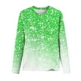 thumbnail image 4 of Homenesgenics Sequin Tops for Women Spring Plus Size Womens Clothes Printed Round Neck Pullover Long Sleeved Casual Plus Size Womens Clothes(Green,L), 4 of 4