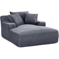 thumbnail image 6 of AENKYO Oversized Corduroy Chaise Lounge Chair – Extra Wide Cloud Couch Daybed with 3 Pillows, No Assembly, Deep Seat Sleeper Sofa for Living Room & Bedroom, Gray, 6 of 7