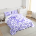 thumbnail image 3 of jejeloiu Initial Letter L Full Size Comforter Sets,Purple Kawaii Bows Bedding Sets For Bowtie Lover Reversible 3-Piece, 3 of 8