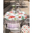 thumbnail image 5 of Boanket Outdoor Tablecloth with Umbrella Hole for Patio/Picnic/Party/Camping, Mushroom Waterproof Table Cloth Round Cover Washable, Red Green Summer Botanical Butterfly (Dia 54"), 5 of 7
