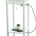 thumbnail image 6 of Simple Designs Etagere Shelving Floor Lamp w/ Ports in White with Cream Shade, 6 of 11