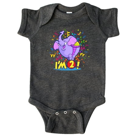 

Inktastic I m Two Elephant Gift Baby Boy or Baby Girl Bodysuit