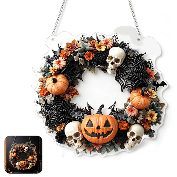 Halloween 2D Acrylic Hanging Pendants, Decorative Halloween Ornaments, for Home Party Bag Backpack Handbag DIY Decoration, Style A