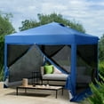 thumbnail image 2 of Alpha Joy 10' x 10' Pop up Canopy with Netting Portable Outdoor Event Canopy with Roller Bag, Blue, 2 of 9