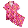 thumbnail image 4 of NIEWTR Halloween Pajamas Girls Pumpkin Ghost Print Short Sleeve Button Down Girls PJS Kids Sleepwear Nightwear Loungewear Set Kids Pajamas Girls, 4 of 5