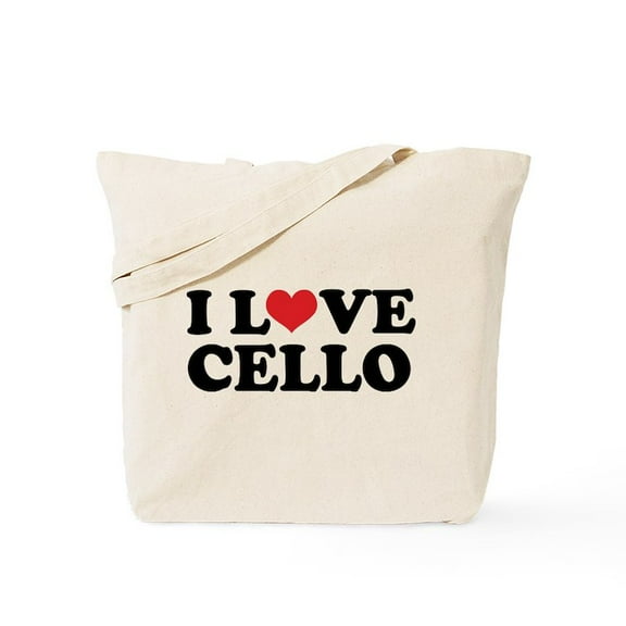 CafePress - I Love Cello Tote Bag - Unisex Canvas Tote Bag, Beige, 1-Piece