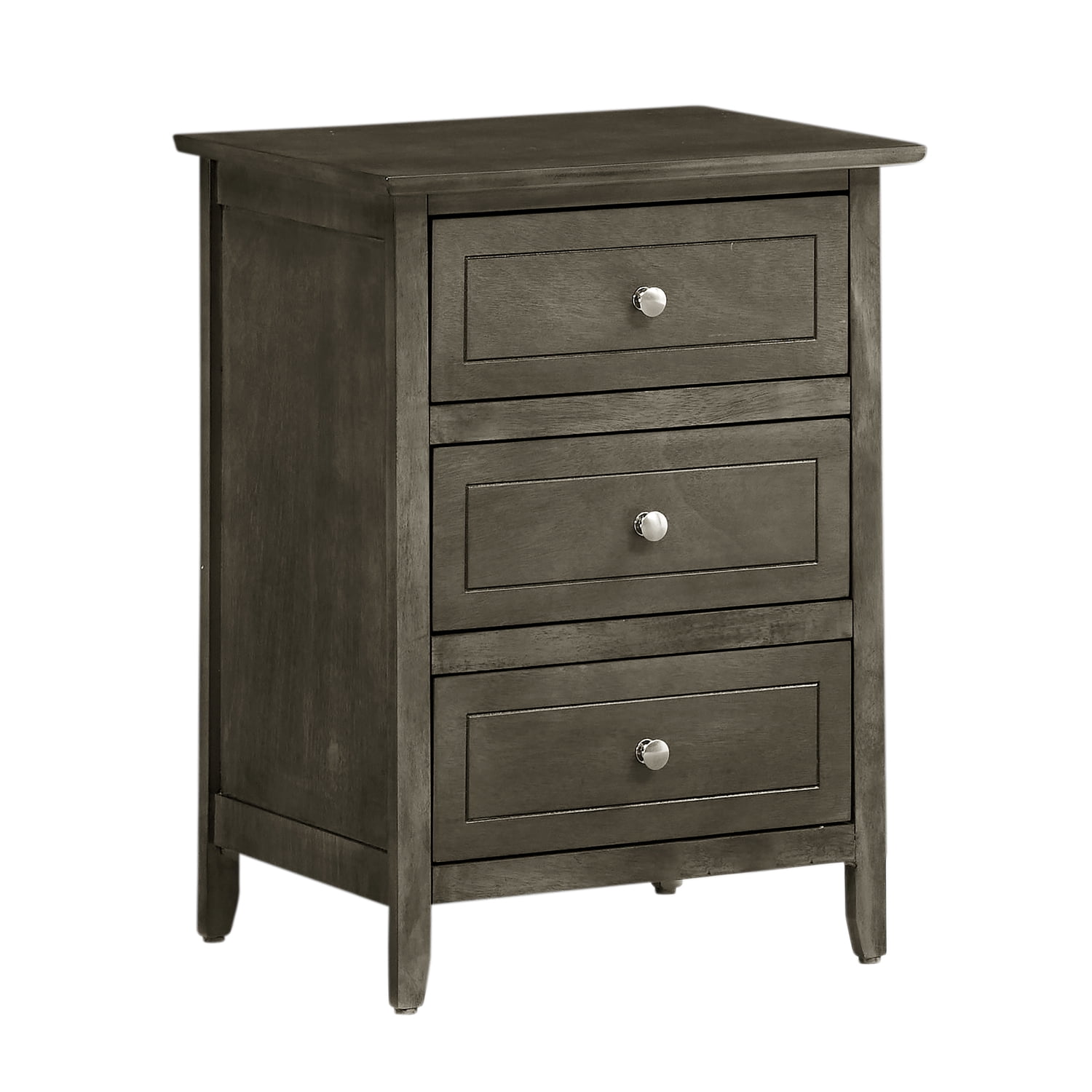 Glory Furniture Daniel 3 Drawer Nightstand in Gray