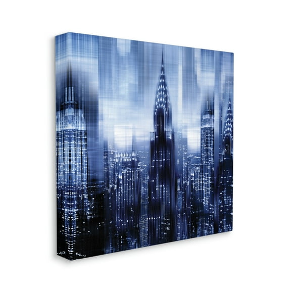 Stupell Industries New York Cityscape Soft Focus Blue Architecture,30 x 30,Designed by Kate Carrigan