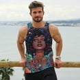 thumbnail image 6 of Daiia Cosmic Garden Woman Portrait Printed Men's Quick Dry Fit Muscle Tank Top Slim-Fit Tank Workout Tank Top Lightweight Sports Tank Top-XX-Large, 6 of 7