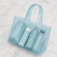 thumbnail image 6 of Clear Blue Jelly Tote Bag, Glossy Transparent PVC Shoulder Handbag, Large Capacity Shopping Bag for Women, 6 of 7