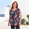 thumbnail image 6 of Womens Plus Size Summer Floral Tunic Tops Dressy Casual Blouses Short Sleeve T-Shirts for Leggings, 6 of 7