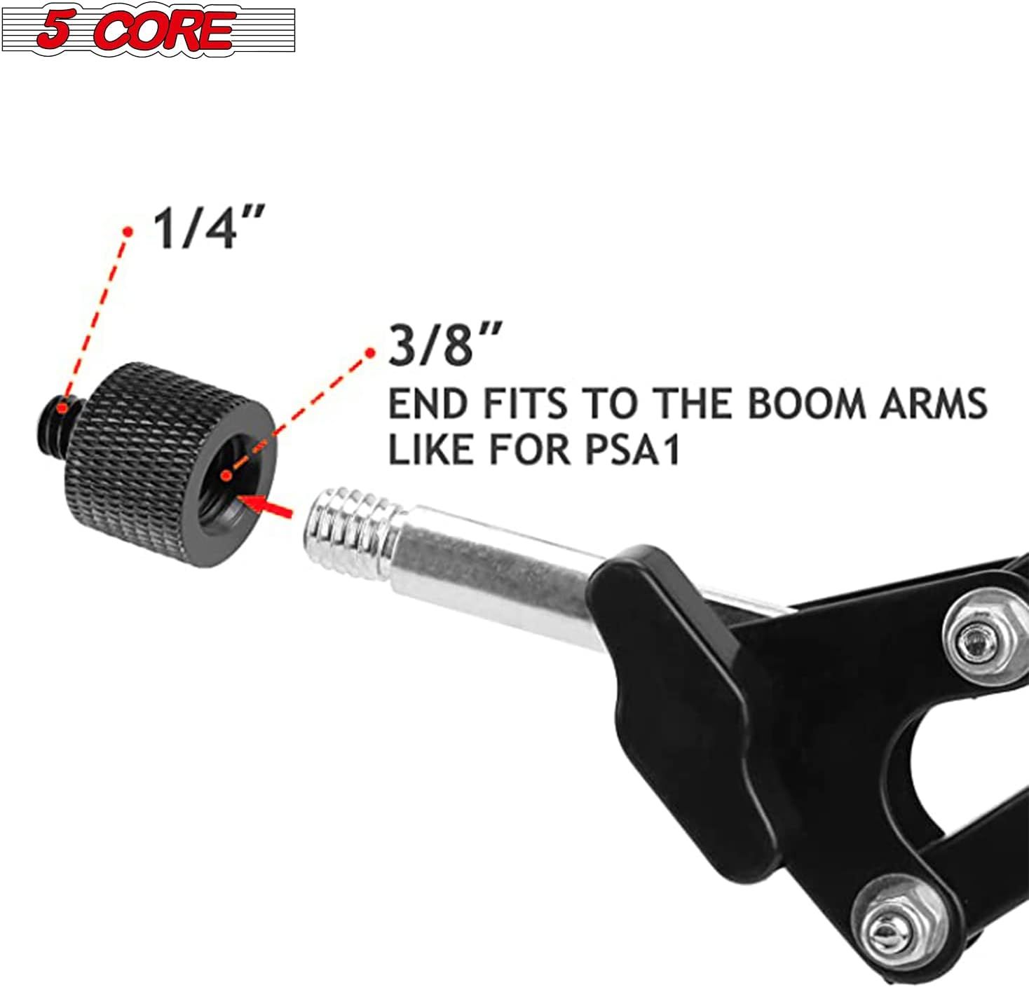 Mic Stand Adapter 12 Pieces 5/8 Female to 3/8 Male Screw Thread Conversion Connector for Microphone Stands Boom Arms Camera Tripod - MS ADP M BLK 5838 12PCS