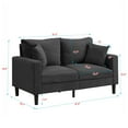 thumbnail image 7 of 57" Loveseat Sofa Couch,Modern Upholstered Comfy Sofa with 2 Pillows for Living Room Bedroom Apartment Small Space,Dark Gray, 7 of 7