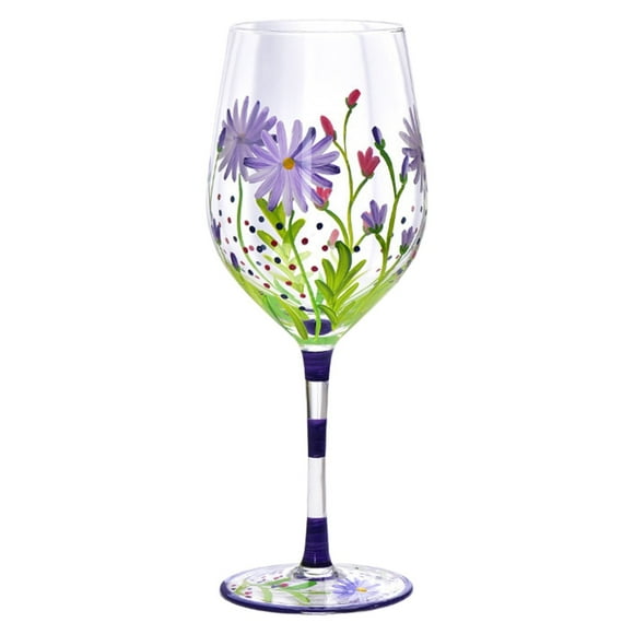 Spring Hand Drawn Wine Glasses Painted Red Wine Glasses Glass High Footed Glasses Watercolor Wine Glasses And Novel For Rural Cottages