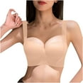 thumbnail image 2 of Arnsht Push Up Bras for Women Support Padded Plus Size Wide Band Underwire Back Smoothing T-Shirt Bra Beige L, 2 of 4