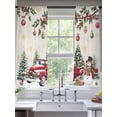 thumbnail image 2 of Christmas Sheer Curtains 63 Inch Length 2 Panels Set Window Treatments, Xmas Snowman Truck Snowflake Tree Balls Rustic Rod Pocket Semi Curtains for Living Room/Bedroom/Kitchen Décor, 104"W x 63"L, 2 of 7