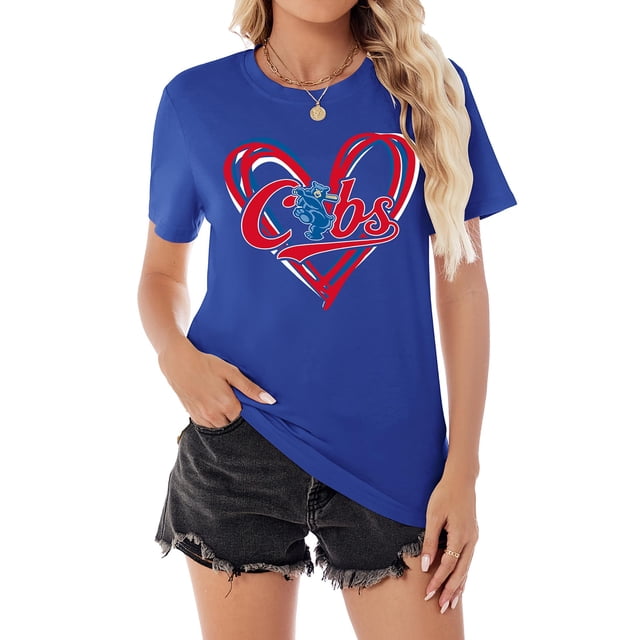 Camiseta de béisbol Talovee para mujer Game Day, azul, talla XL