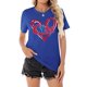 thumbnail image 1 of Camiseta de béisbol para mujer Talovee, casual, manga corta, azul, talla L, 1 of 4