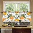 thumbnail image 4 of Yayeee Kitchen Curtains Tier Set of 2 Light Filtering 57"x36" Over Sink Window Panels, Orange Watercolor Bees, 4 of 7