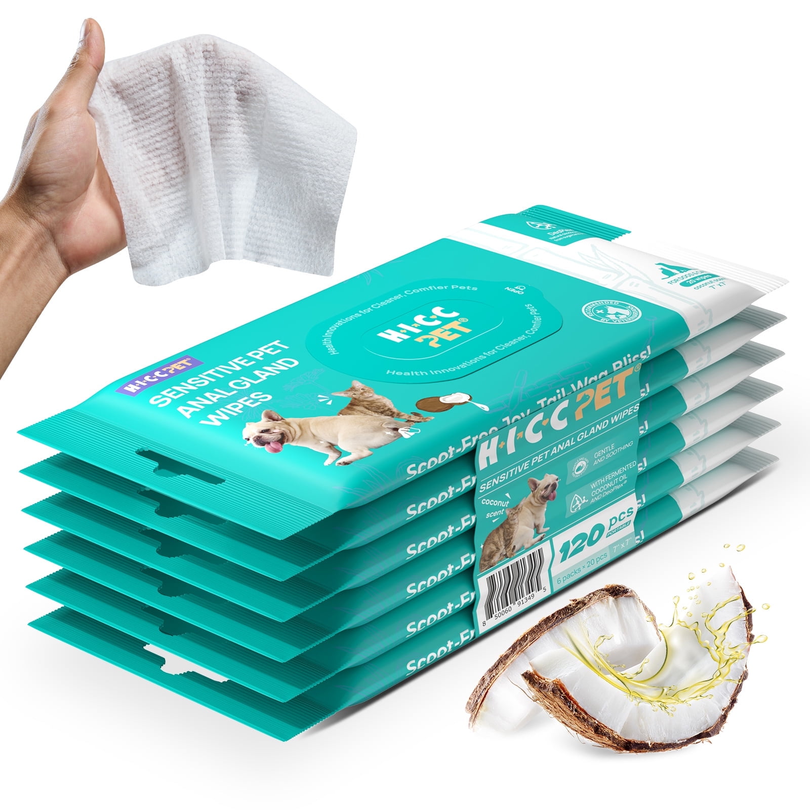 HICC PET Wider Teeth Cleaning Wipes For Dogs & Cats