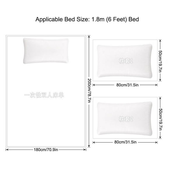 Herwey 4pcs/set Disposable Travel 6ft Bedding Sets Beauty Salon Massage Double Bed Sheets Quilt Cover Hospital Hotel Supplies,Disposable Bed Pads,Disposable Pillowcase