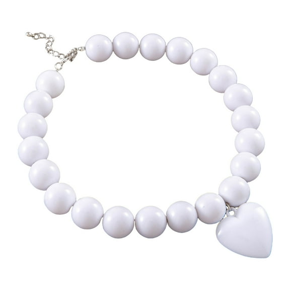 YIEMEEN Stylish Heart Shaped Necklace Beaded Neckchain Charm Adding Charm To Any Outfit