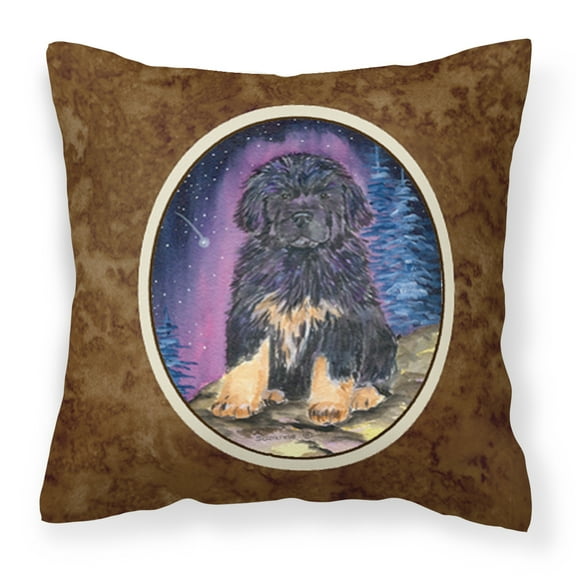 Carolines Treasures SS8440PW1414 Starry Night Tibetan Mastiff Fabric Decorative Pillow, 14Hx14W, multicolor