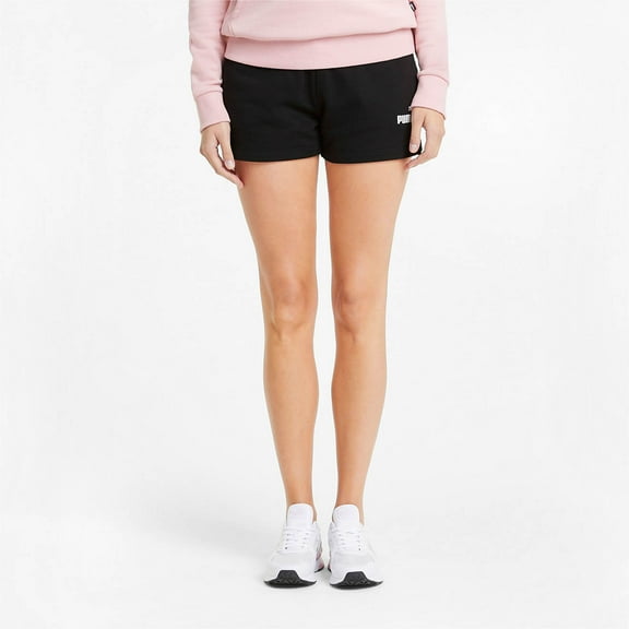 PUMA Women's Plus Size Essentials 4" Sweat Shorts, Black, 3X