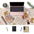 thumbnail image 3 of Japanese Ramen Sushi Desk Mat, Beige XL Mouse Pad. 31.5''''X15.7'''', Non-Slip with Stitched Edges for Computer & Laptop, 3 of 6