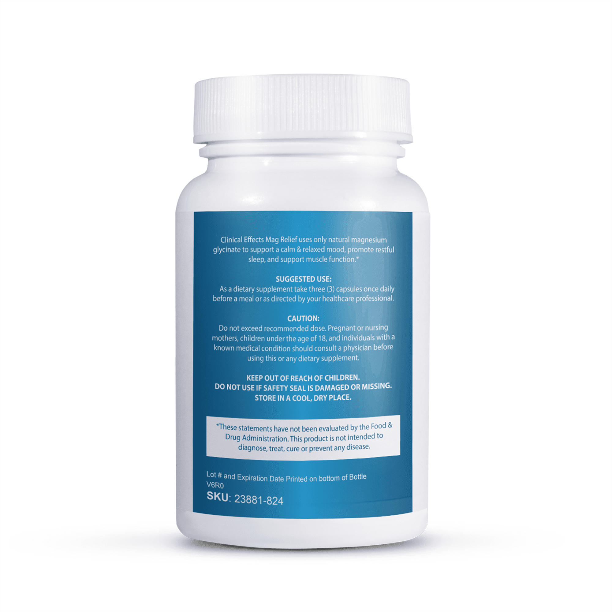 Clinical Effects Mag Relief Magnesium Supplement - 275mg Magnesium Glycinate Capsules - 90 Magnesium Capsules - Highly Absorbable Magnesium for Health Support - USA Made