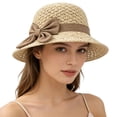 thumbnail image 2 of Womens Sun Straw Hat Wide Brim Floppy Summer Beach Hats for Women | Tightly Woven Paper Straw, Foldable Shape Retention, Ideal for Vacation, 2 of 3