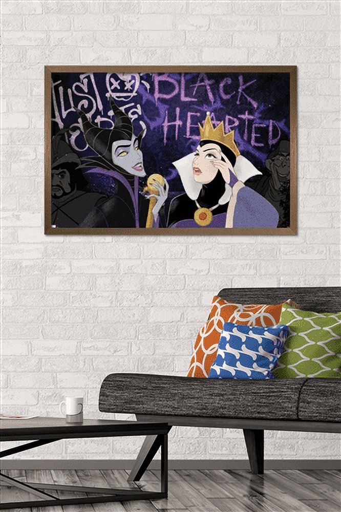 Disney Villains - Black Hearted Wall Poster, 22.375" x 34", Framed