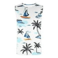 thumbnail image 3 of Camiseta sin mangas de cuello redondo para hombre, estilo informal, con estampado hawaiano, sin mangas, deportiva, con cuello redondo, 3 of 4