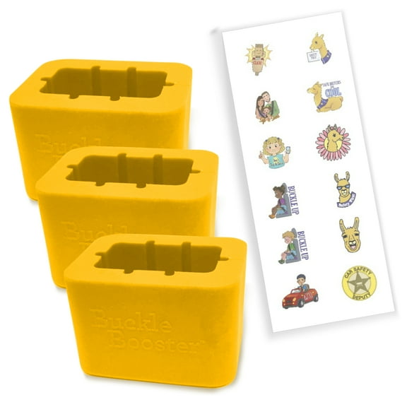 Buckle Booster™ Seat Belt Receptacle Raiser, Yellow, 3-Pack by Seat Belt Extender Pros