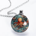 thumbnail image 2 of Octopus Stunning Glass Circular Pendant Necklace – Elegant Jewelry Piece for Women, 2 of 5