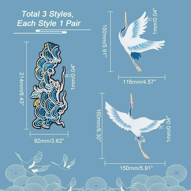 Bird Patch Set 2 Pcs. Mini Blue White Little Bird Tattoo Swallow Dove Vintage Iron On Patches - Foto 5